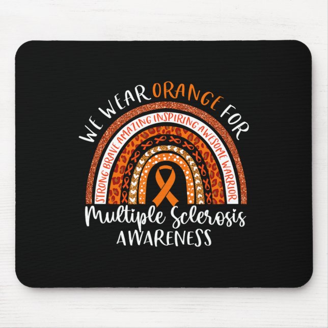Sklerose Bewusstsein Wir tragen Orange Frau Rainbo Mousepad (Vorne)