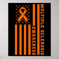Sklerose Frau Awareness Patriotic USA American Fla