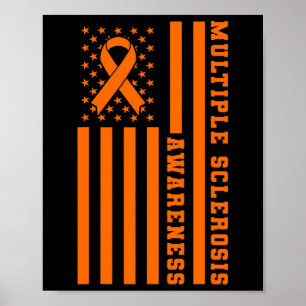 Sklerose Frau Awareness Patriotic USA American Fla Poster