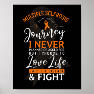 Sklerose ist eine Reise, die Frau Awareness Ribbon Poster