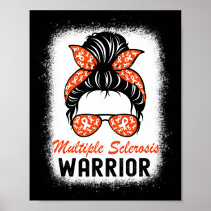 Sklerose Kriegerin Frau Awareness Messy Bun Poster