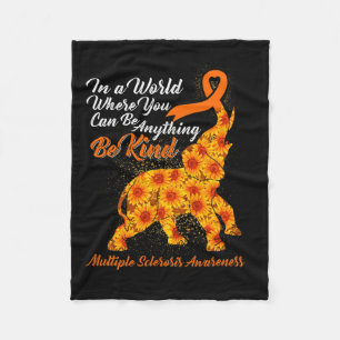 Sklerosis Awareness Frau Orange Ribbon Elephant Fleecedecke