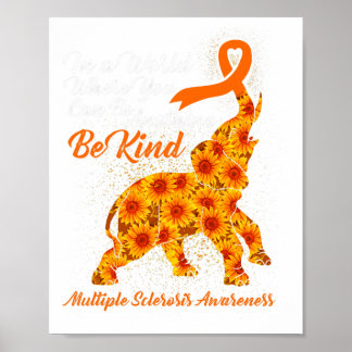 Sklerosis Awareness Frau Orange Ribbon Elephant Poster