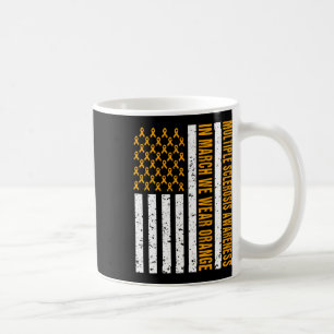 Sklerosis Awareness Frau Orange Ribbon US Flag Kaffeetasse