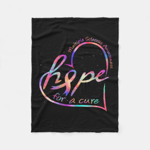 Sklerosis Awareness Hope for a cuure Rainbow Krawa Fleecedecke