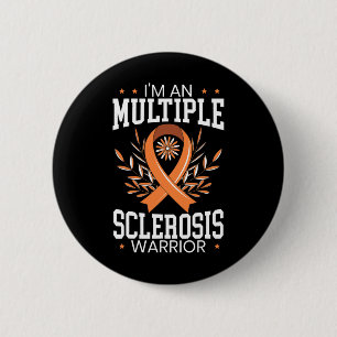 Sklerosis Awareness Orange Ribbon Button