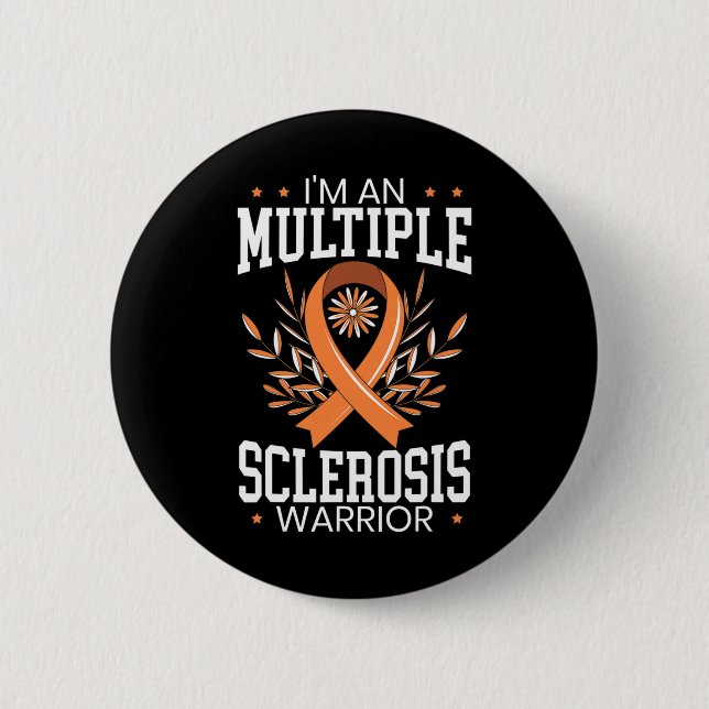 Sklerosis Awareness Orange Ribbon Button (Vorderseite)