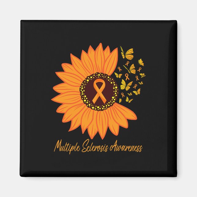 Sklerosis Awareness Ribbon Blume Butterfly Magnet (Vorne)