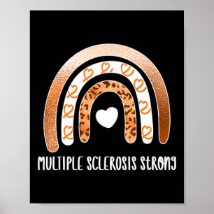 Sklerosis Warrior Orange Ribbon Frau Day Poster
