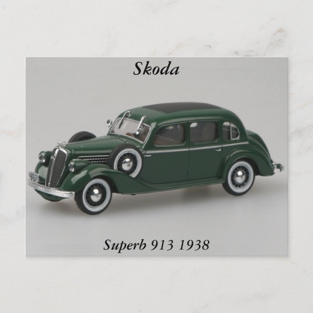 Skoda Superb 913 1938 Postkarte (Vorderseite)