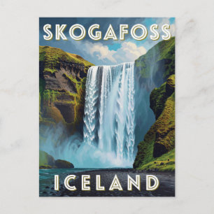 Skogafoss Island Wasserfall Südküste Reise Postkarte