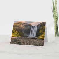 Skogafoss Wasserfall-morgens Sonnenaufgang