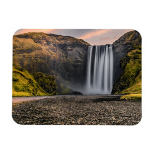 Skogafoss Wasserfall-morgens Sonnenaufgang Magnet