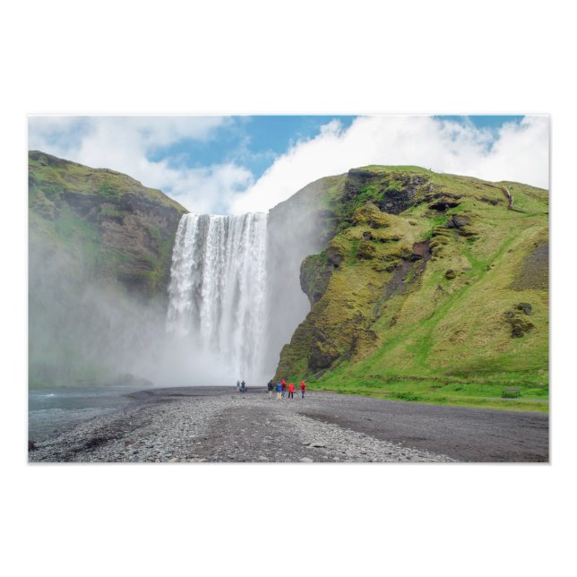 Skogafoss Wasserfall - Skogardorf, Island Fotodruck (Vorne)
