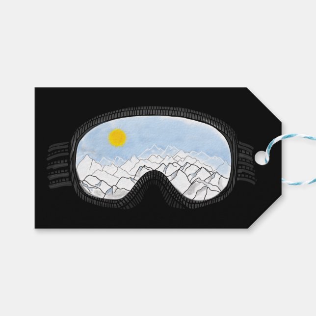 Skoggles Bergansicht Illustration Geschenkanhänger (Vorderseite (Horizontal))