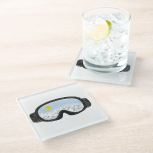 Skoggles Bergansicht Illustration Glasuntersetzer