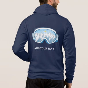 Skoggles Illustration Personalisiertes Navy Blue Hoodie