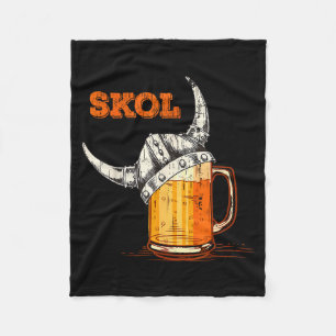Skol Nordic Viking Helm Trinkglas Fleecedecke