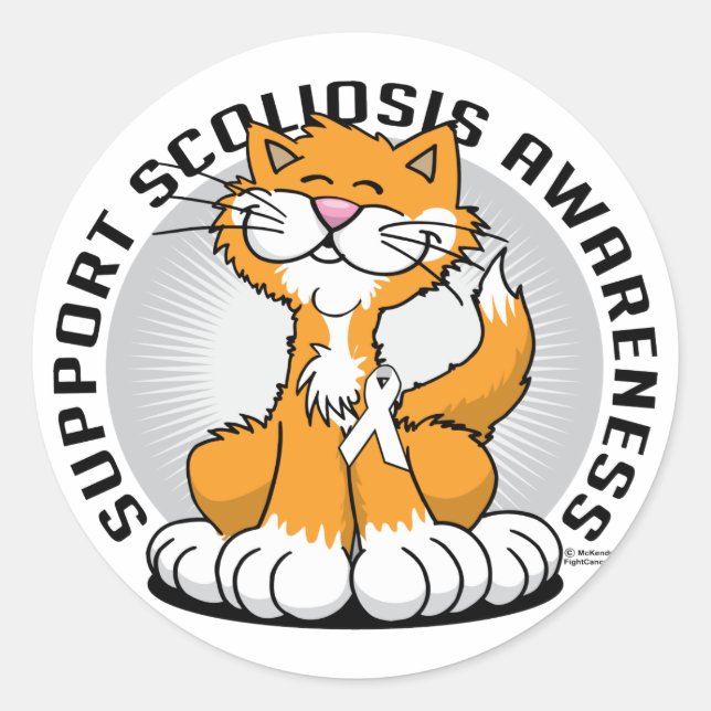 Skoliose Runder Aufkleber (Vorderseite)