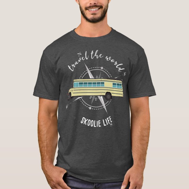 Skoolie Life umgebauter Schulbus T-Shirt (Vorderseite)