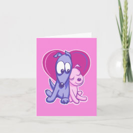 Skootle und Moon Pink Valentine's 4x5.6" Karte