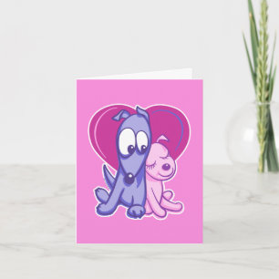 Skootle und Moon Pink Valentine's 4x5.6" Karte