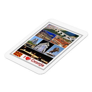 Skopje - Macedonia - I Love - Magnet