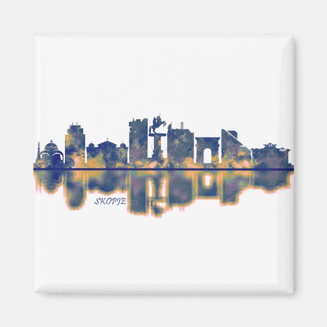 Skopje Skyline Magnet (Vorne)