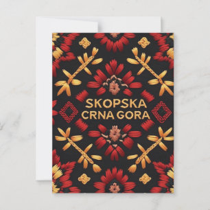 Skopska Crna Gora Stickereien Design Tote Beutel Postkarte