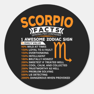 Skorpio Astrologie Zodiac-Zeichen Runder Aufkleber