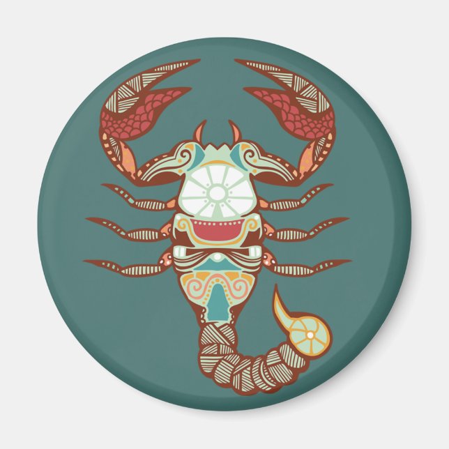 Skorpio Astrologisches Zeichen Magnet (Vorne)