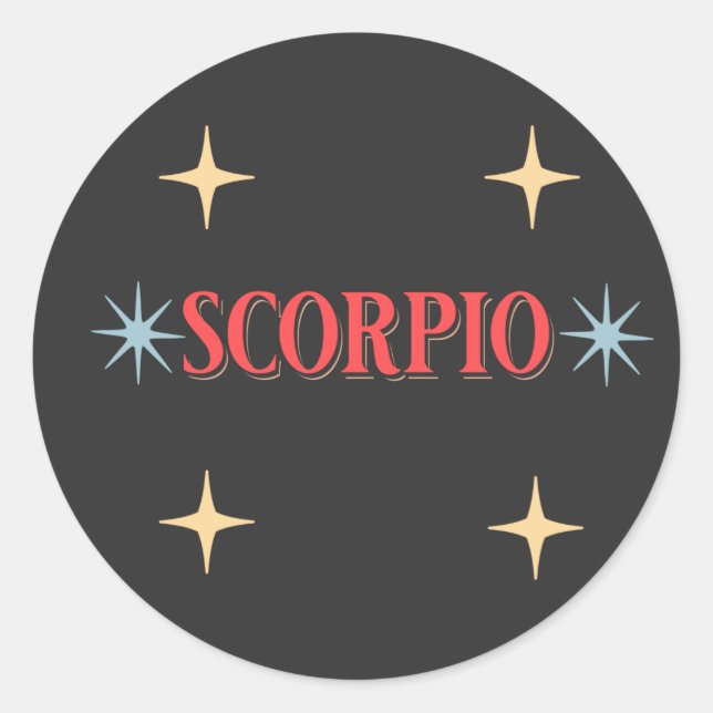 Skorpio Astrologisches Zeichen Runder Aufkleber (Vorderseite)