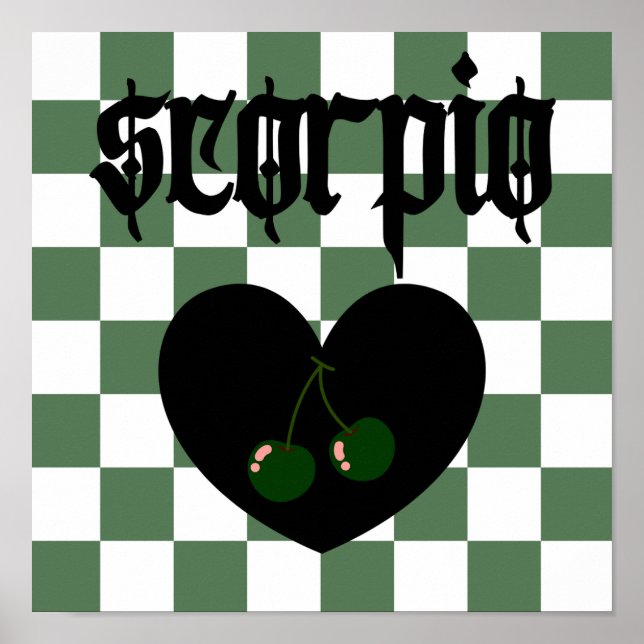 Skorpio Gotische Ästhetik Schokoriegel Kunst Poster (Vorne)