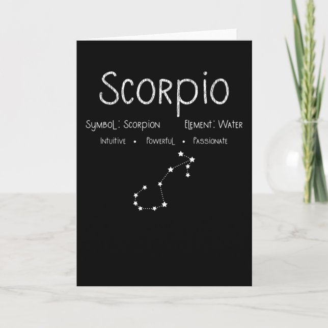 Skorpio Horoskop Astrologie Star Signatur Geburtst Karte (Vorderseite)