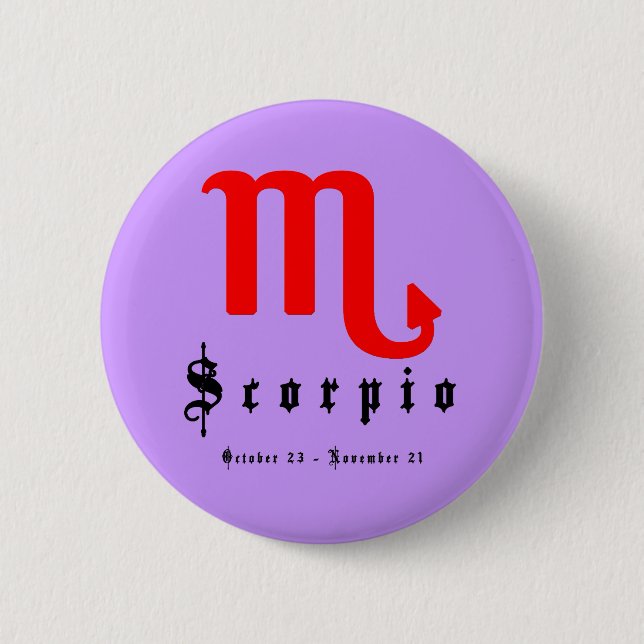 Skorpio, Horoskop, Zodiac, Astrologie Button (Vorderseite)