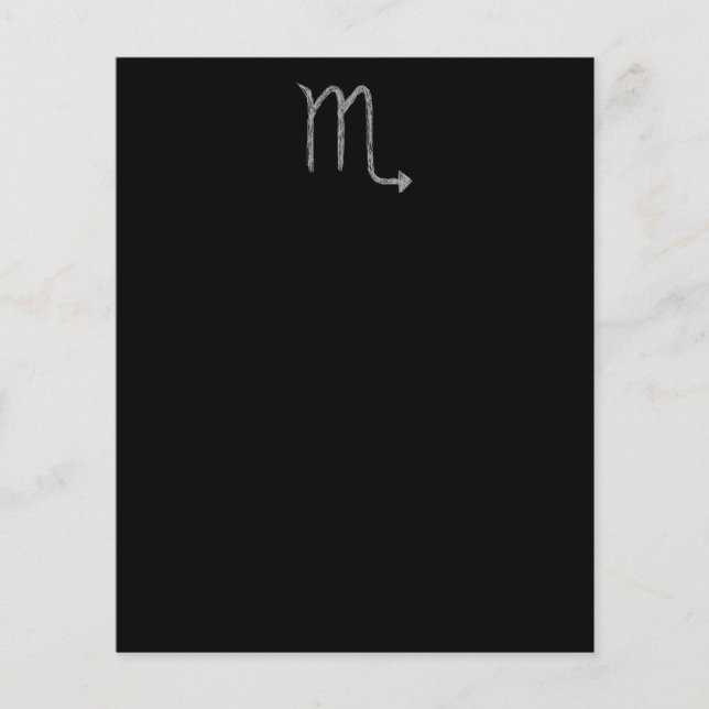 Skorpio. Zodiac Astrologie Zeichen. Schwarz. (Vorderseite)