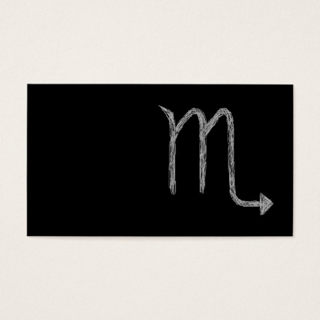Skorpio. Zodiac Astrologie Zeichen. Schwarz. (Vorderseite)