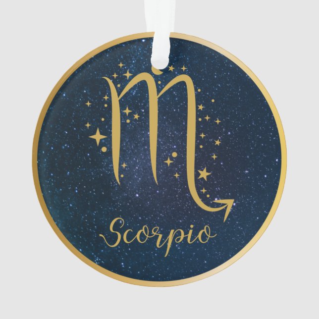 Skorpio-Zodiaksymbol Goldsterne personalisiert Ornament (Rückseite)