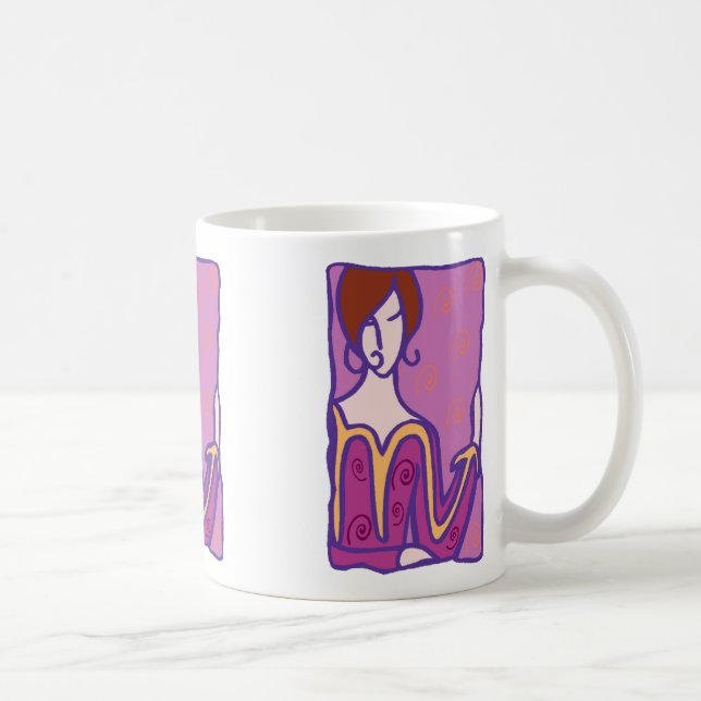 Skorpiofrauen der 1920er Jahre lila Kaffeetasse (Rechts)