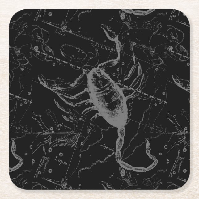 Skorpiokonstellation Hevelius 1690 Gravieren Rechteckiger Pappuntersetzer (Vorderseite)