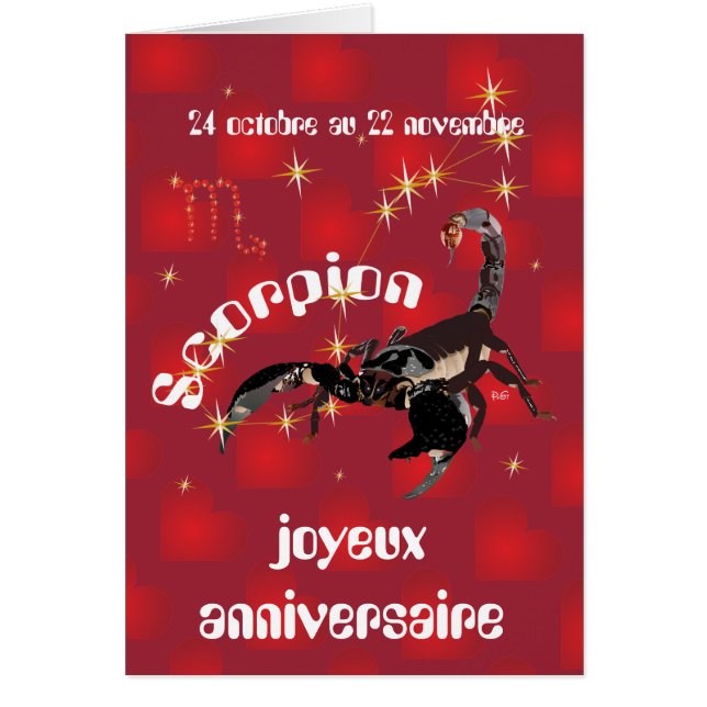 Skorpion 24 octobre au 22 novembre Cartes de voeux (Vorne)