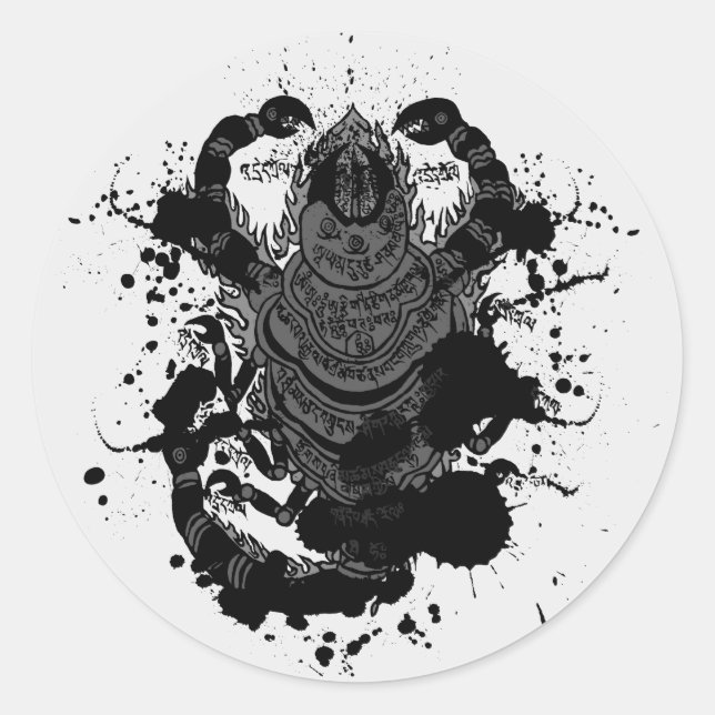 Skorpion-Charme Runder Aufkleber (Vorderseite)