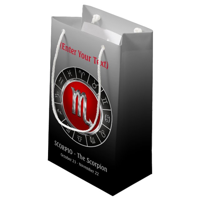 Skorpion - das das Horoskop-Symbol des Skorpions Kleine Geschenktüte (Rückseite Schrägansicht)