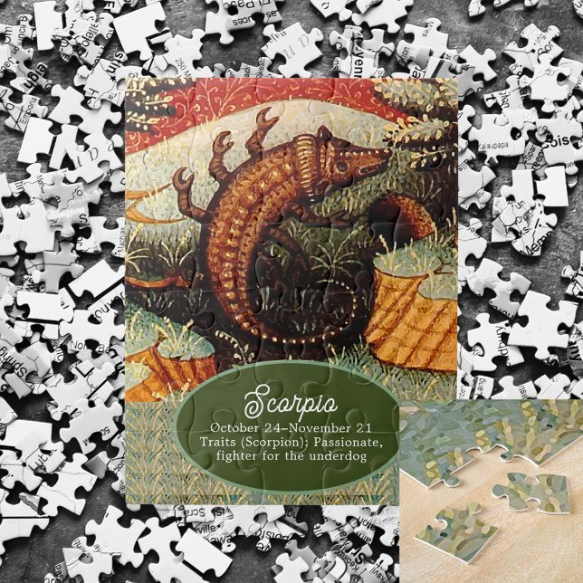Skorpion das Sternzeichen Geburtstag (Scorpio the Scorpion Zodiac Sign Birthday Jigsaw Puzzle)
