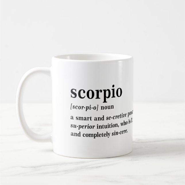 Skorpion Definition Ästhetik Astrologie Geschenk Kaffeetasse (Links)
