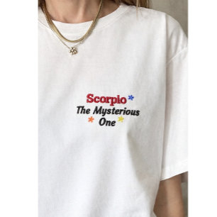 Skorpion einzigartiges T-Shirt bestickt Geschenk