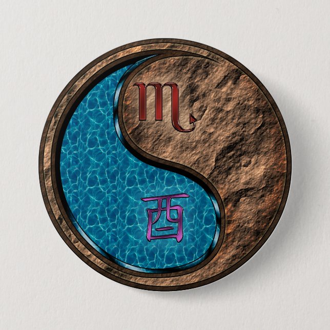 Skorpion & Erdhahn Button (Vorderseite)