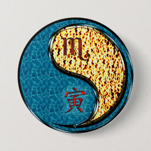 Skorpion & Feuer Tiger Button