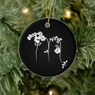 Skorpion florales Sternzeichen schwarz Keramik Ornament