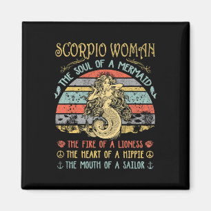 Skorpion Frau Die Seele Einer Meerjungfrau Vintage Magnet